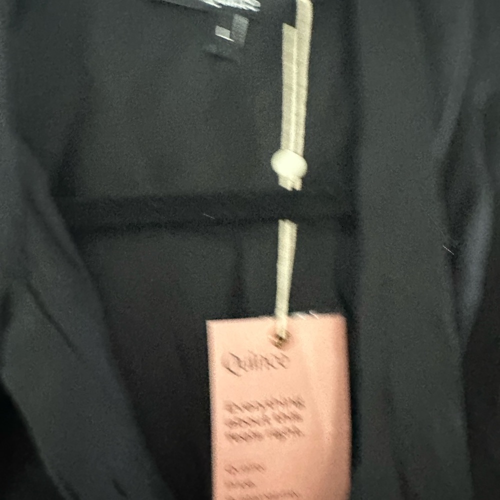 Quince Washable Stretch Silk Tie Neck Blouse - Picture 6 of 7